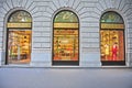 Facade of Gucci flagship store in the street