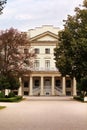 Facade of Hetman Count Kirill Razumovsky` palace in neoclassical style