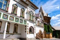 The facade of a historic building in the traditional old Russian style. Royalty Free Stock Photo