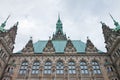 Facade historic town hall in Hamburg, Germany