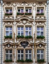 Facade of historical building in Prague. Royalty Free Stock Photo