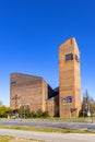 Facade of Holiest Mary Mother of the Church sanctuary at Aleja Niepodleglosci Avenue in Mokotow district of Warsaw, Poland