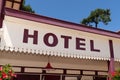 Facade hotel in Arcachon Cap Ferret in France with blue sky