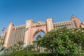 Facade of Hotel Atlantis, a luxury hotel on Jumeirah Palm in Dubai, UAE Royalty Free Stock Photo
