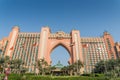 Facade of Hotel Atlantis, a luxury hotel on Jumeirah Palm in Dubai, UAE Royalty Free Stock Photo