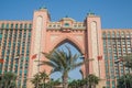 Facade of Hotel Atlantis, a luxury hotel on Jumeirah Palm in Dubai, UAE Royalty Free Stock Photo