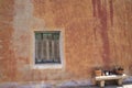 Facade of a house in Lumio Corsica on the mediterranean sea Royalty Free Stock Photo