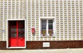 Facade of a house wall, decorated with Portuguese azulejo tiles Royalty Free Stock Photo