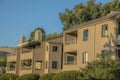 Facade of houses in Del Mar Southern California neighborhood on a sunny day Royalty Free Stock Photo