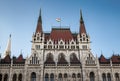 Facade of the Houses of Parliament in Budapest. Royalty Free Stock Photo