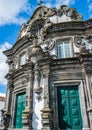 Curved late-baroque facade of Church of MisericÃÂ³rdia in Ribeira Grande, SÃÂ£o Miguel - Azores PORTUGAL