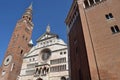 The facade of the imposing Cathedral of Cremona - Cremona - Ital