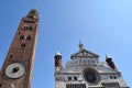 The facade of the imposing Cathedral of Cremona - Cremona - Ital