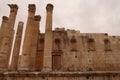 Facade of the impressive Temple of Zeus in the ancient site of Gerasa, Jerash, Jordan