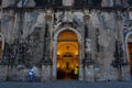 Facade and the interior of Iglesia de la Merced church in Granada, Nicaragua Royalty Free Stock Photo