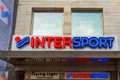 Facade of an Intersport sports store..