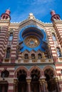 The facade of the Jerusalem Synagogue in Prague Royalty Free Stock Photo