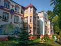 Facade of a kindergarten building, Zelenogradsk, Russia