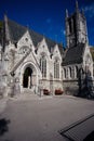 Facade of Kylemores Neo Gothic Church against a blue sky Royalty Free Stock Photo