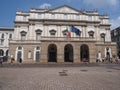 Facade of La Scala opera house in Milan city at Lombardy in Italy Royalty Free Stock Photo