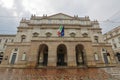 Facade of the La Scala theater, Milan, Italy Royalty Free Stock Photo