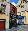 Facade of le Petit Moulin, bistro, Montmartre, Paris, France