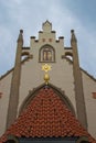 Facade of Maisel Synagogue Maiselova synagoga, one of the historical monuments of the former Prague Jewish quarter, in Czech Royalty Free Stock Photo