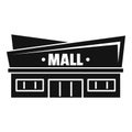 Facade mall icon, simple style