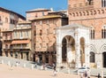 Facade of a marble chapel Cappella di Piazza in Siena