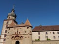 Facade of Marienberg fortress under the clear blue sky in Wuerzburg, Germany Royalty Free Stock Photo