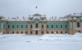 Facade of the Mariinsky Palace in winter in Kiev, Ukraine