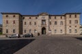 The facade of the medieval fortress Meli Lupi di Soragna, Parma, Italy Royalty Free Stock Photo