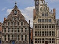 Facade of medieval guild houses in Ghent