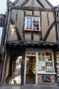 Facade of the medieval house in the Shambles street in York.