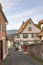 facade of medieval houses in the town of Kronberg Royalty Free Stock Photo