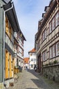 facade of medieval houses in the town of Kronberg Royalty Free Stock Photo