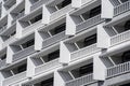 Facade of a modern apartment building. Lines patterns of facade with balcony Royalty Free Stock Photo