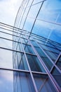 Facade of modern glass blue office and sky Royalty Free Stock Photo