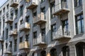 Facade of a modern grey apartment house Royalty Free Stock Photo