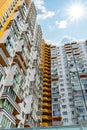 Facade of a modern multi-storey residential complex, apartment building exterior Royalty Free Stock Photo