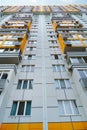 Facade of a modern multi-storey residential complex, apartment building exterior Royalty Free Stock Photo