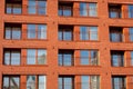 Facade of a modern red apartment house Royalty Free Stock Photo