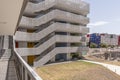 Facade of a modern residential building with stairs