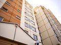 Facade of a modern residential building with surveillance cameras Royalty Free Stock Photo