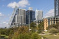 facade of modern skyscraper downtown in Austin, USA Royalty Free Stock Photo