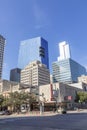 facade of modern skyscraper downtown in Austin, USA