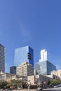 facade of modern skyscraper downtown in Austin, USA