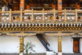 Facade of the monastery inside of the Punakha Dzong, Punakha, Bhutan