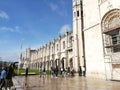 Facade monastery of the Jeronimos-Belem-Portudal Royalty Free Stock Photo