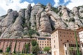 Facade of the Monastery of Santa Maria de Montserrat on the mountain of Montserrat, Spain Royalty Free Stock Photo